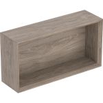 Caja de pared Geberit rectangular: 45x23.3x13.2cm, Nogal hickory, Melamina estructura madera
